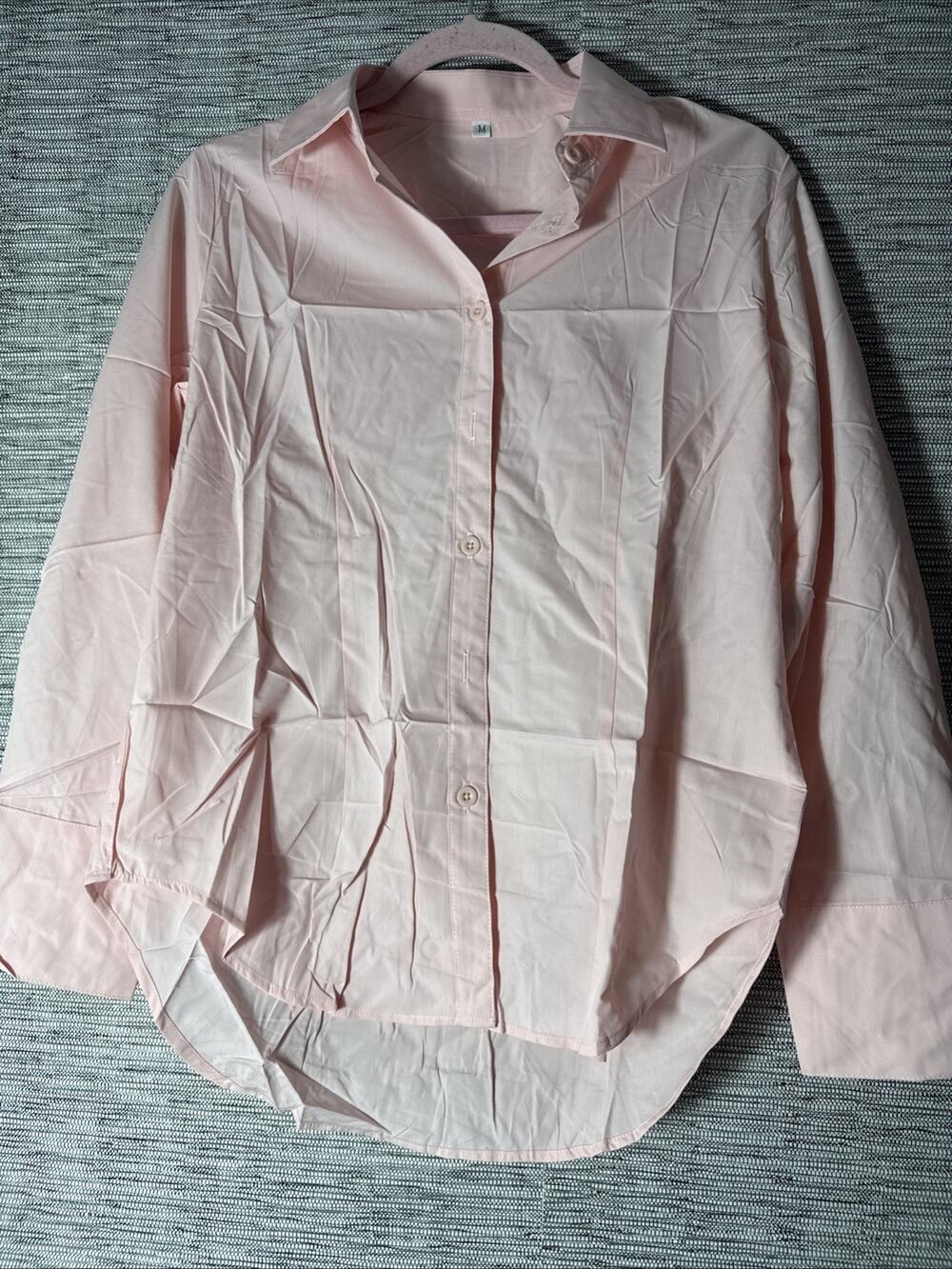 Siliteelon Women’s Button Down Top, Pink, Medium